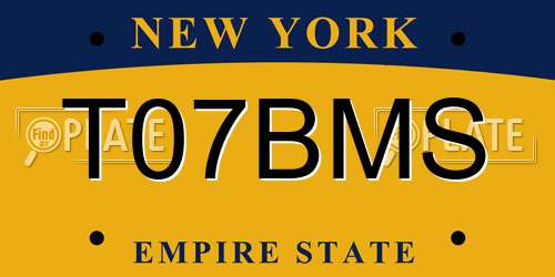 T07BMS New York License Plate