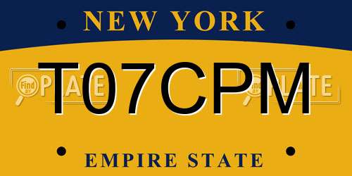 T07CPM New York License Plate