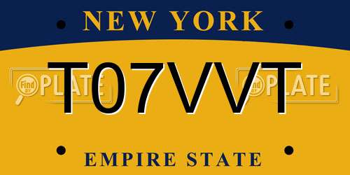 T07VVT New York License Plate