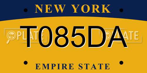 T085DA New York License Plate