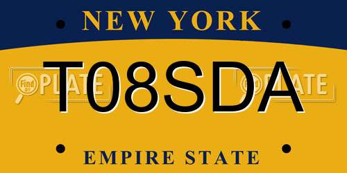 T08SDA New York License Plate