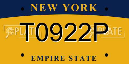 T0922P New York License Plate