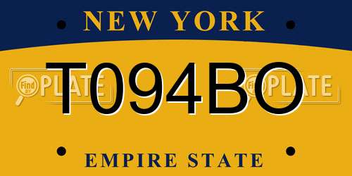 T094BO New York License Plate
