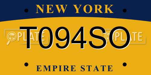 T094SO New York License Plate