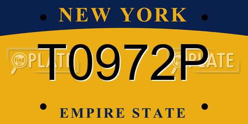 T0972P New York License Plate