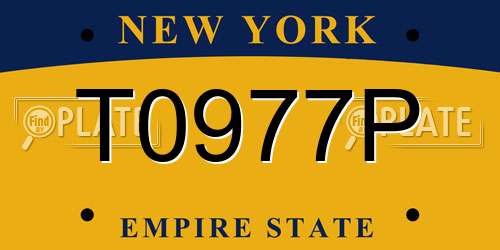 T0977P New York License Plate