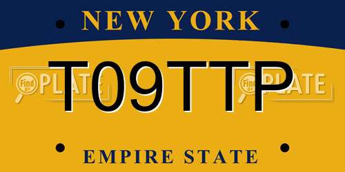 T09TTP New York License Plate