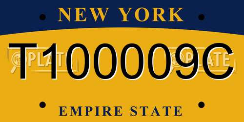 T100009C New York License Plate