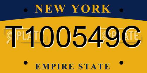 T100549C New York License Plate
