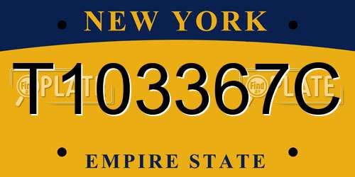 T103367C New York License Plate