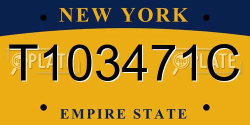 T103471C New York License Plate