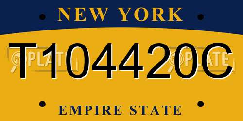 T104420C New York License Plate