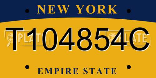 T104854C New York License Plate