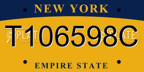 T106598C New York License Plate