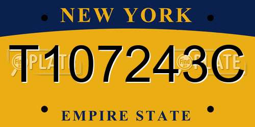 T107243C New York License Plate