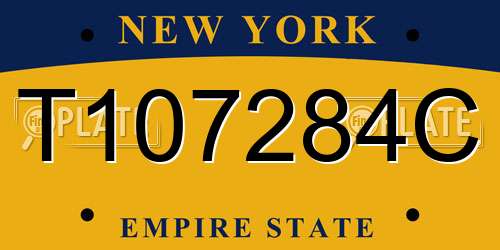 T107284C New York License Plate