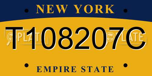 T108207C New York License Plate