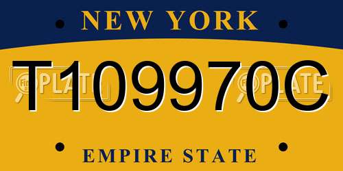 T109970C New York License Plate