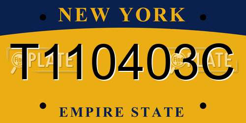 T110403C New York License Plate