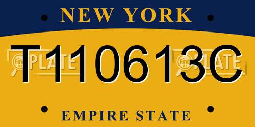 T110613C New York License Plate