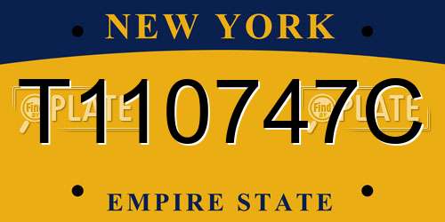 T110747C New York License Plate