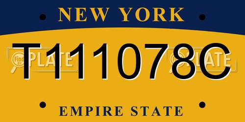 T111078C New York License Plate