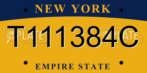 T111384C New York License Plate
