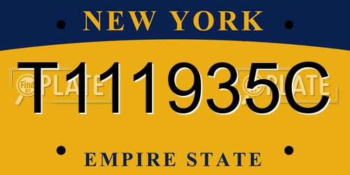 T111935C New York License Plate