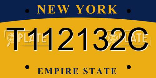 T112132C New York License Plate