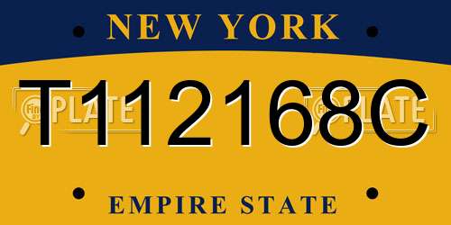 T112168C New York License Plate
