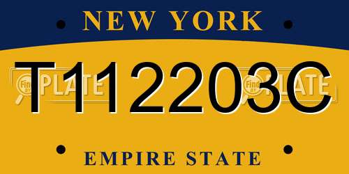 T112203C New York License Plate