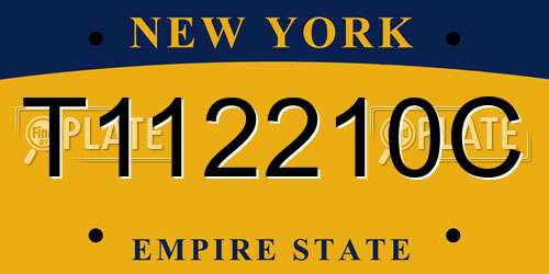 T112210C New York License Plate