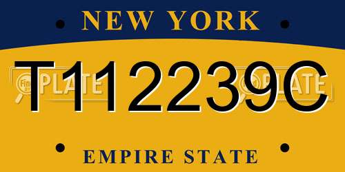 T112239C New York License Plate