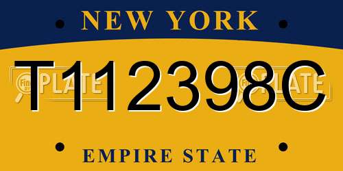 T112398C New York License Plate