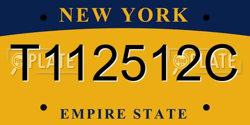 T112512C New York License Plate
