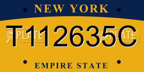 T112635C New York License Plate