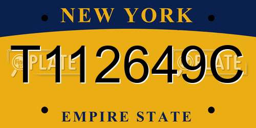 T112649C New York License Plate