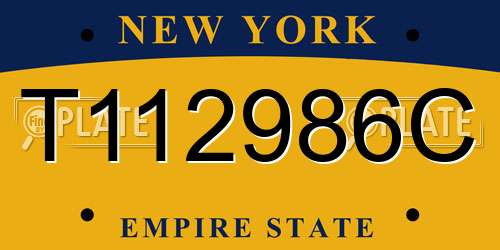 T112986C New York License Plate