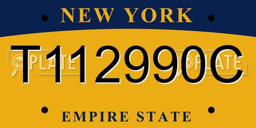 T112990C New York License Plate