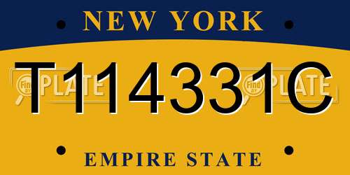 T114331C New York License Plate
