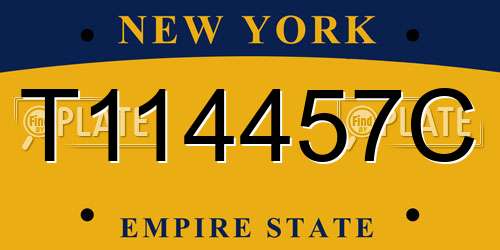 T114457C New York License Plate