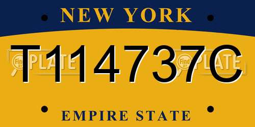 T114737C license plate in NY state