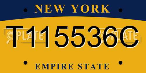T115536C New York License Plate