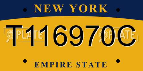T116970C New York License Plate