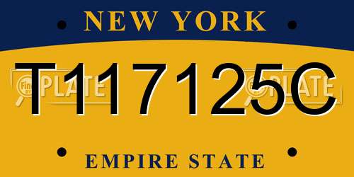 T117125C New York License Plate
