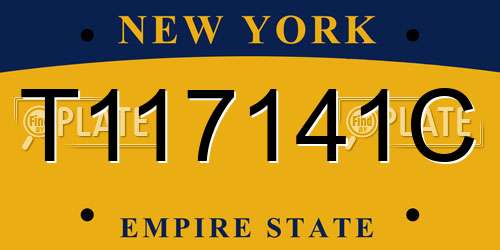 T117141C New York License Plate