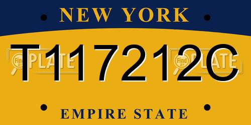 T117212C New York License Plate