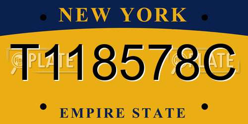 T118578C New York License Plate