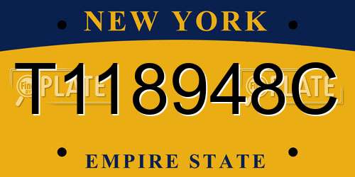 T118948C New York License Plate