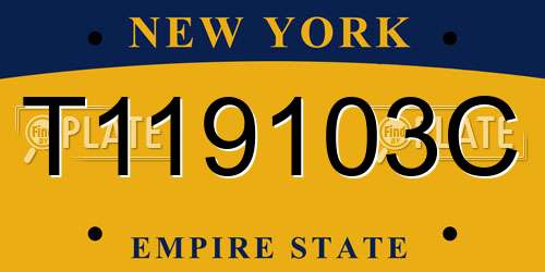 T119103C New York License Plate
